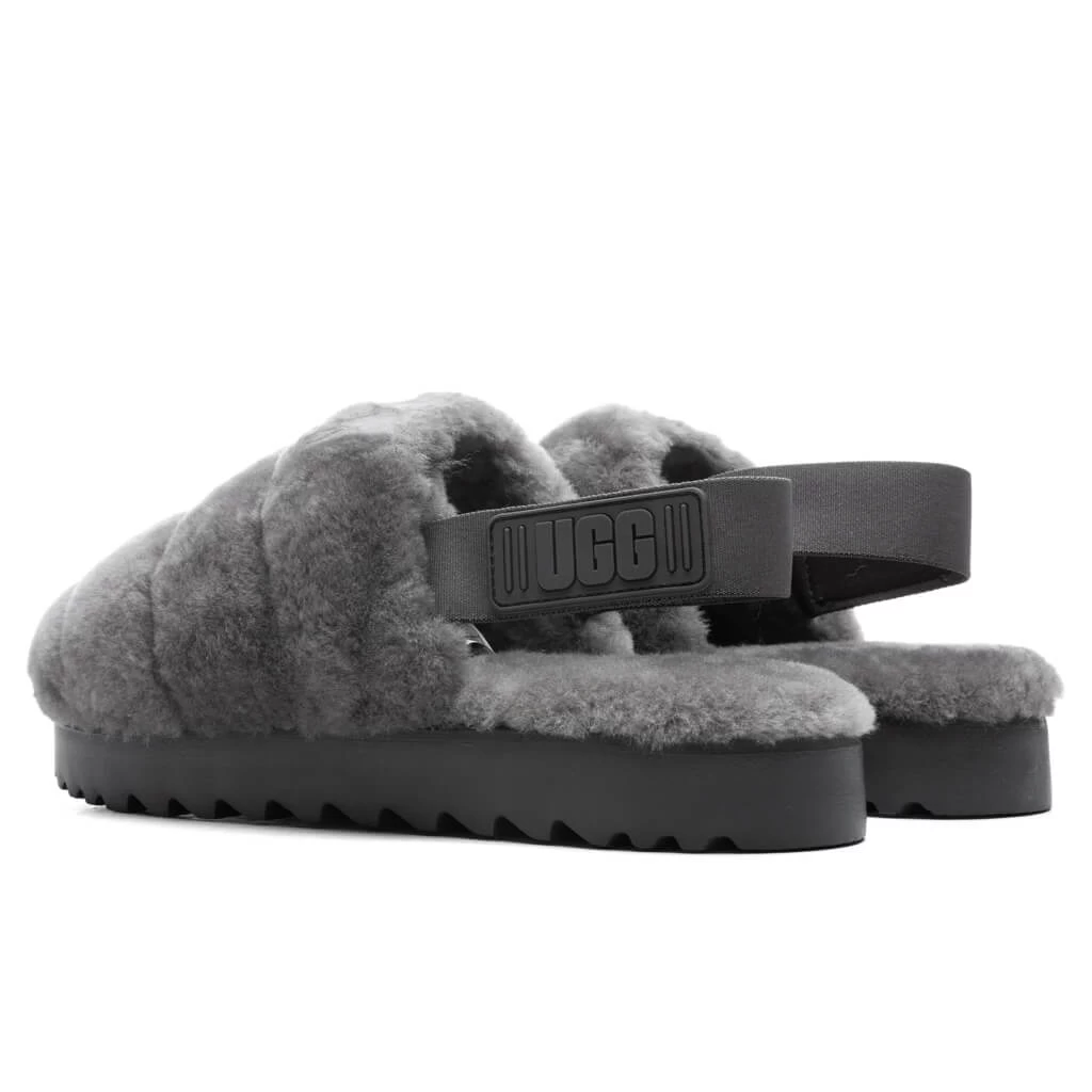 Ugg Women's Super Fluff Slipper - Charcoal 3 Ugg Women's Super Fluff Slipper - Charcoal - Image 3