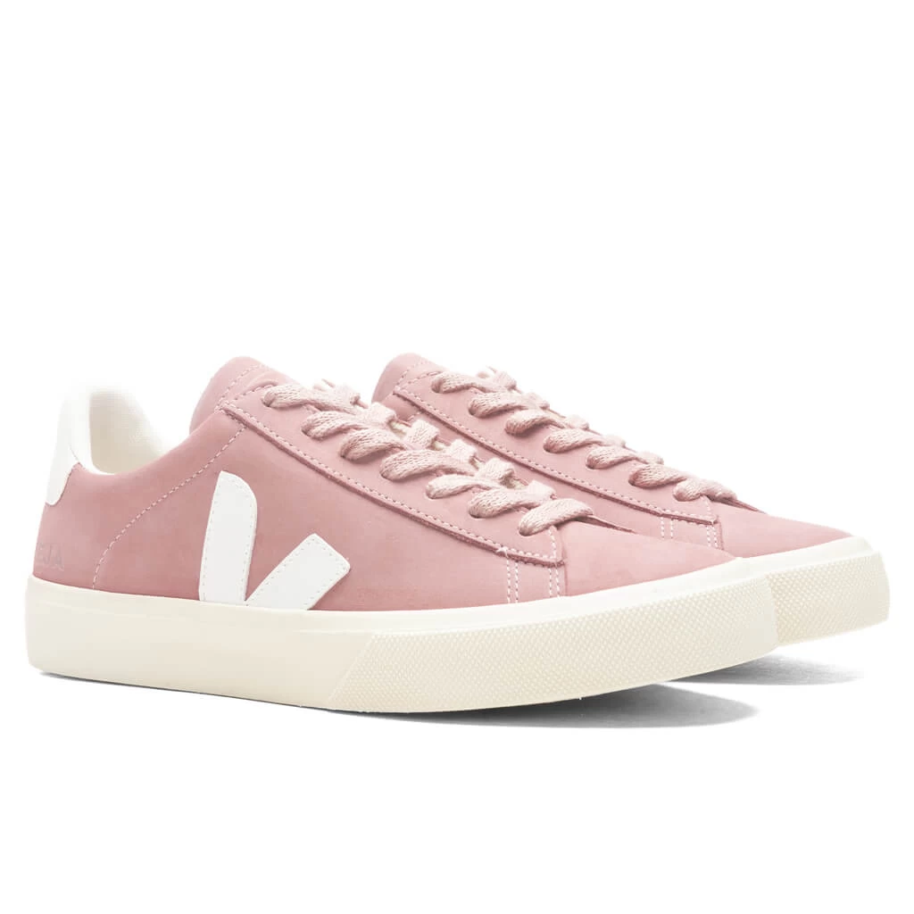 Veja Women's Campo Nubuck - Babe/White 2 Veja Women's Campo Nubuck - Babe/White - Image 2