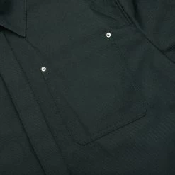 Helmut Lang Wool Gabardine Shirt Jacket - Evergreen -Fashion Clothing Store Yarn Dye Jacket Wool Evergreen N07HM502 F5P 09 25 23 Feature VR 6