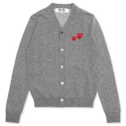 Duo Heart Cardigan - Grey