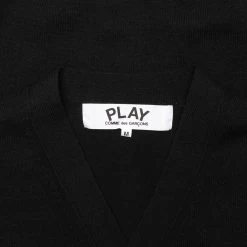 Gold Heart Cardigan - Black -Fashion Clothing Store comme des garcons play gold heart cardigan black 2