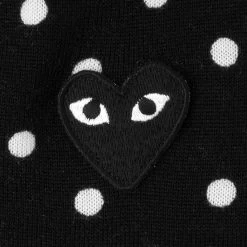 Polka Dot Cardigan Black Heart - Black 7 Polka Dot Cardigan Black Heart - Black -Fashion Clothing Store comme des garcons play polka dot cardigan black heart black 3