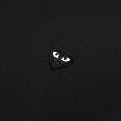 Small Black Emblem Button Down - Black -Fashion Clothing Store comme des garcons play small black emblem button down black 3