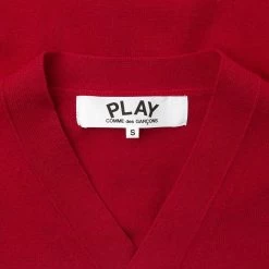 Small Heart Cardigan - Red -Fashion Clothing Store comme des garcons play small heart cardigan red 2