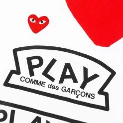 Women's Red Multi Logo L/S T-Shirt - White 6 Women's Red Multi Logo L/S T-Shirt - White -Fashion Clothing Store comme des garcons play womens red multi logo ls t shirt white 3