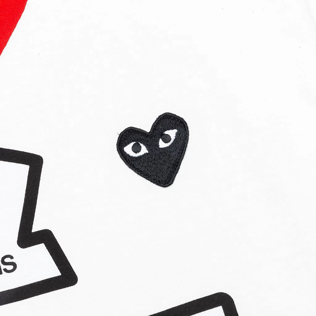 Women's Red Multi Logo L/S T-Shirt - White 4 Women's Red Multi Logo L/S T-Shirt - White - Image 4