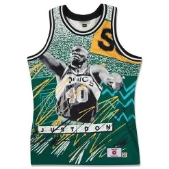 Just Don 'Seattle Supersonics' Sublimated Jersey - Pattern Kelly Green