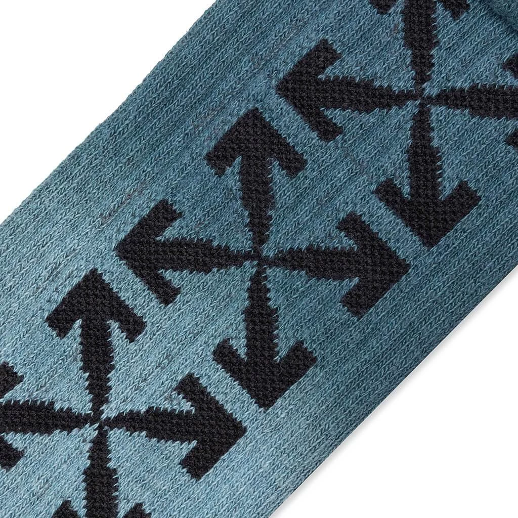 Arrow Mid Length Socks - Light Blue/Black 2 Arrow Mid Length Socks - Light Blue/Black - Image 2