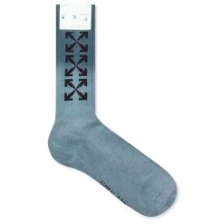 Arrow Mid Length Socks - Light Blue/Black