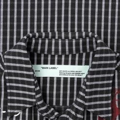 Mona Lisa Classic Striped Shirt - Black/Red -Fashion Clothing Store off white co virgil abloh mona lisa classic striped shirt blackred 3