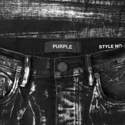 P001 - Black Wash Metallic Silver 7 P001 - Black Wash Metallic Silver -Fashion Clothing Store purple denim p001 black wash metallic silver 2
