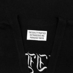 Classic Cardigan 'Type 2' - Black 5 Classic Cardigan 'Type 2' - Black -Fashion Clothing Store wacko maria classic cardigan type 2 black 3